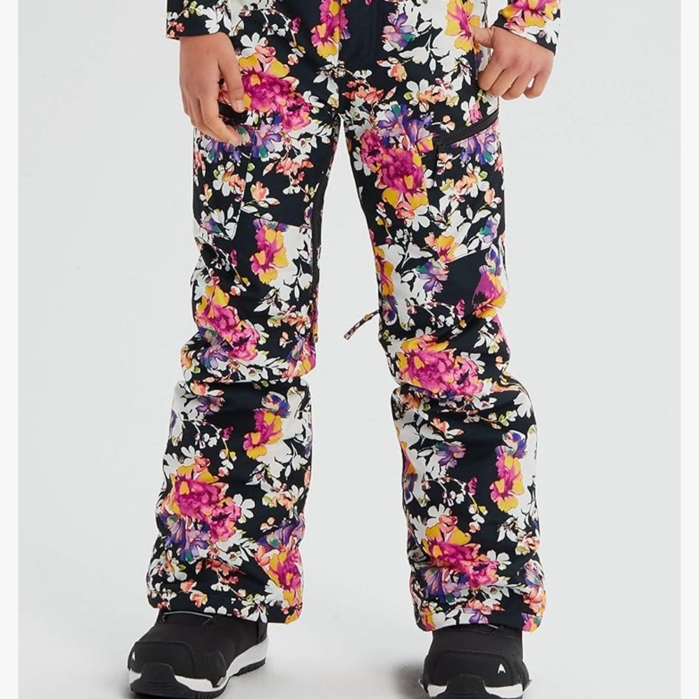 Burton Black and Pink Floral Snowboard Pants